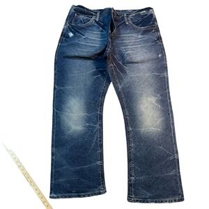 Vtg Y2K Artful Dodger Selvedge Jeans Size 44 Distressed‎ Wash Embroidered Pocket